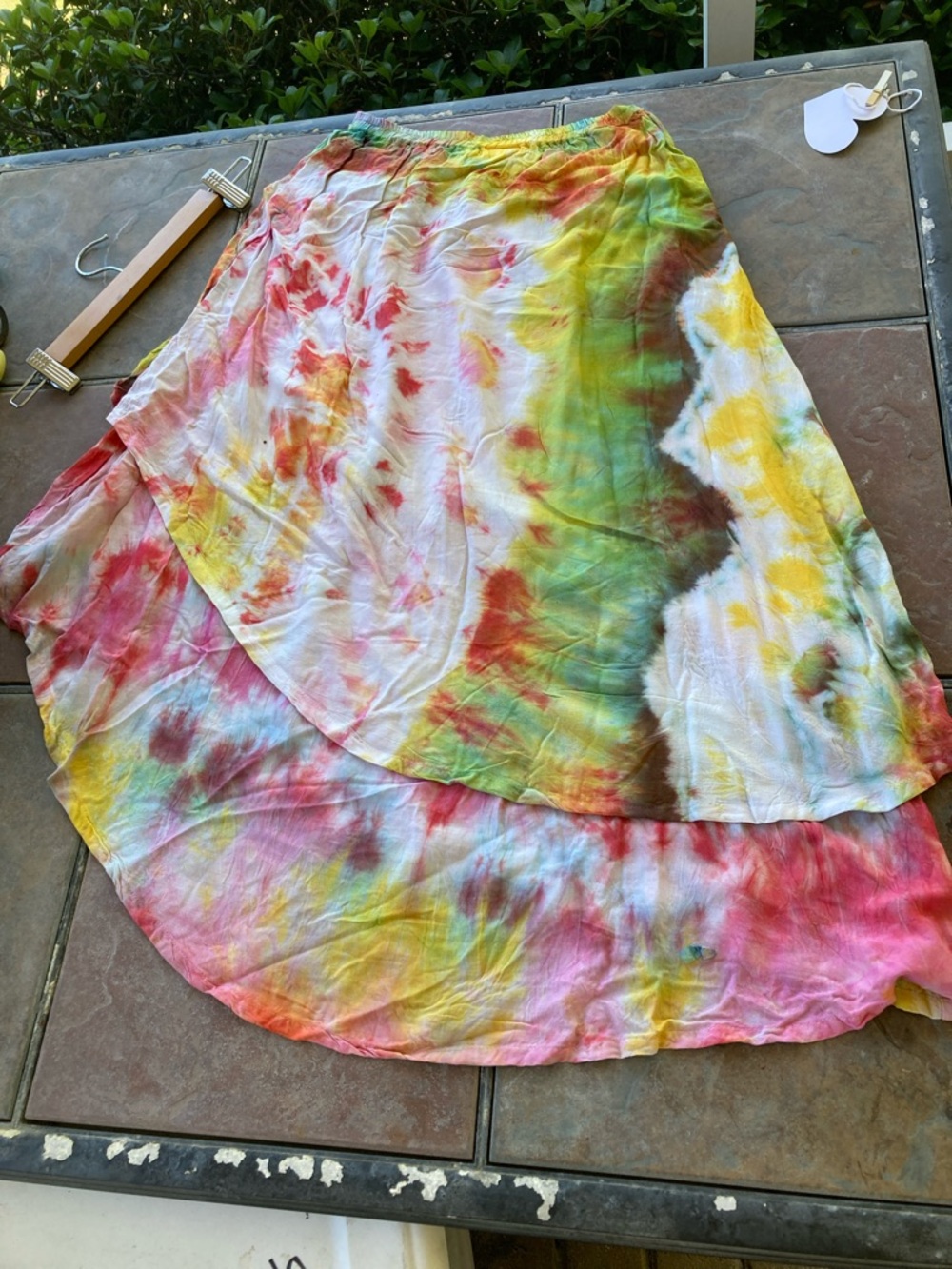 Women’s Tiered Tie-Dye Midi Skirt - Multicolor